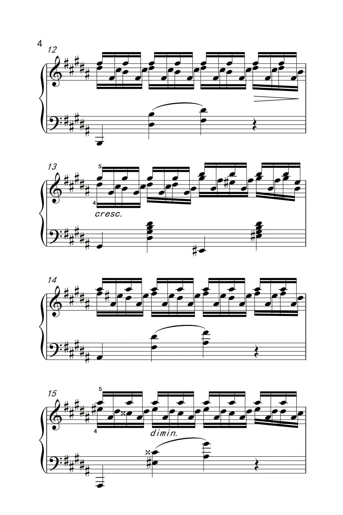 莫什科夫斯基 钢琴练习曲（第十五首）