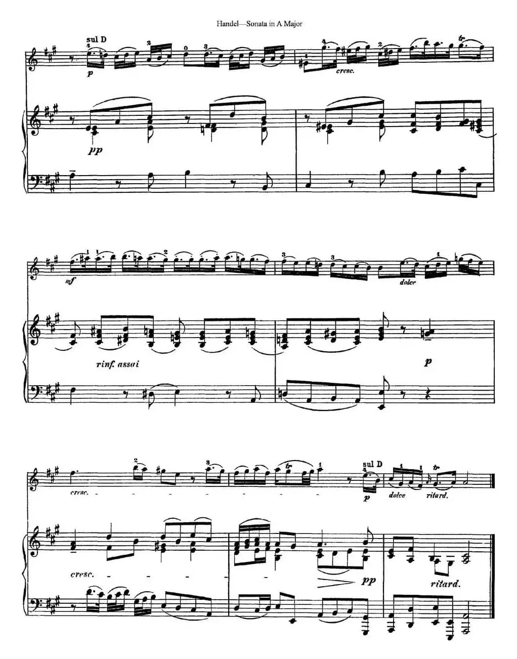 Violin Sonata No.5 in A major（小提琴+钢琴伴奏）