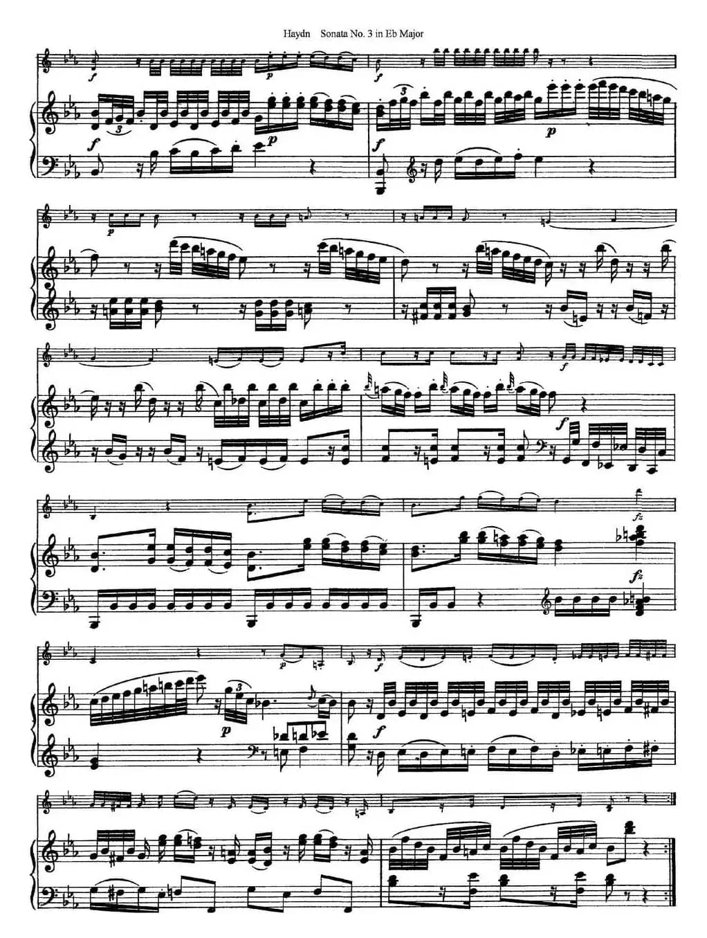 Violin Sonata No.3 in Eb Major（小提琴+钢琴伴奏）