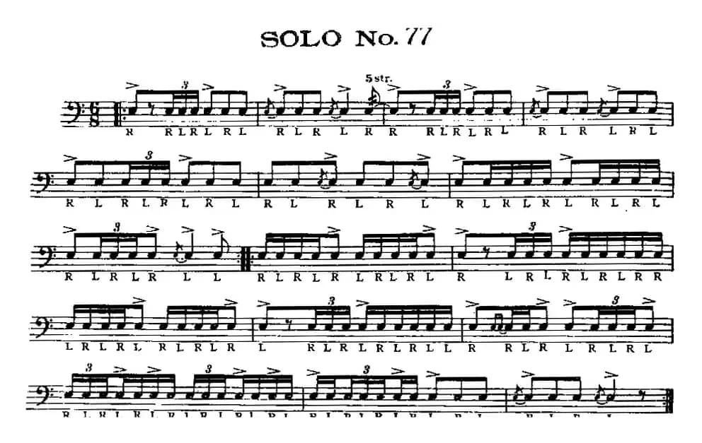 美国军鼓 SOLO No.76-80（爵士鼓谱）