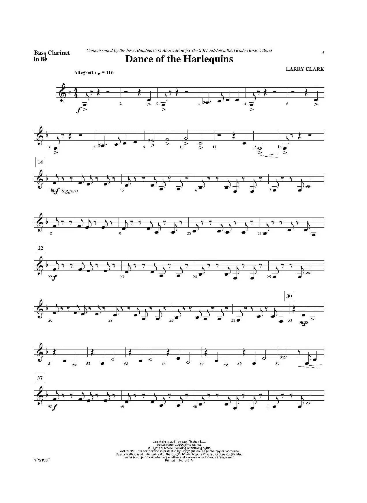 Dance of Harlequins（低音黑管分谱）