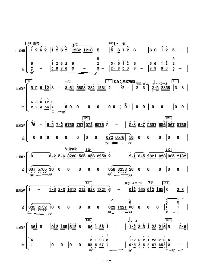 春江花月夜（主旋律与笙分谱）