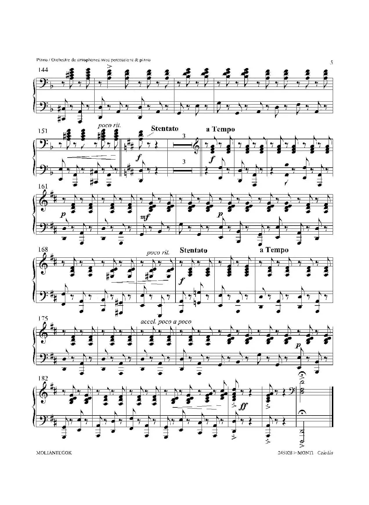 Czardas 查尔达斯（15重奏）（钢琴）