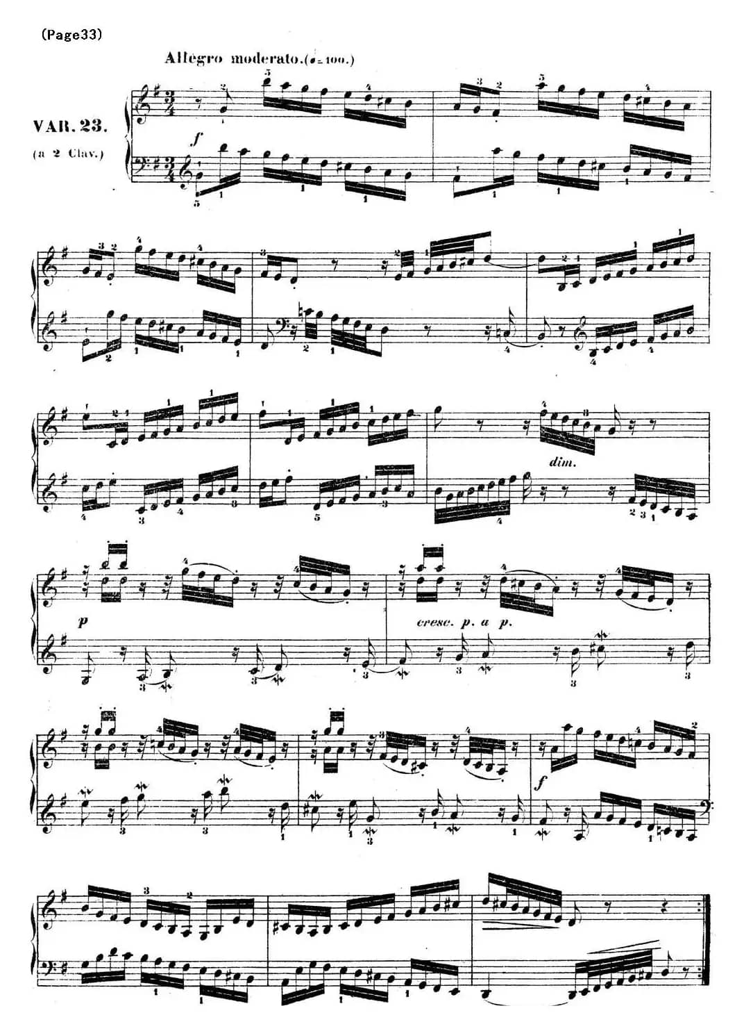 哥德堡变奏曲 巴赫 Goldberg Variationen BWV988