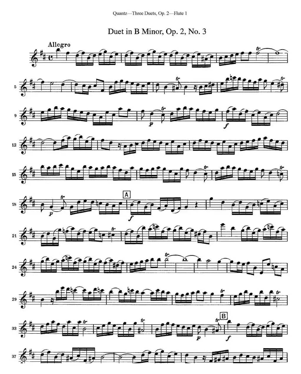 匡茨G大调长笛二重奏Op.2——Flute 1（No.3）