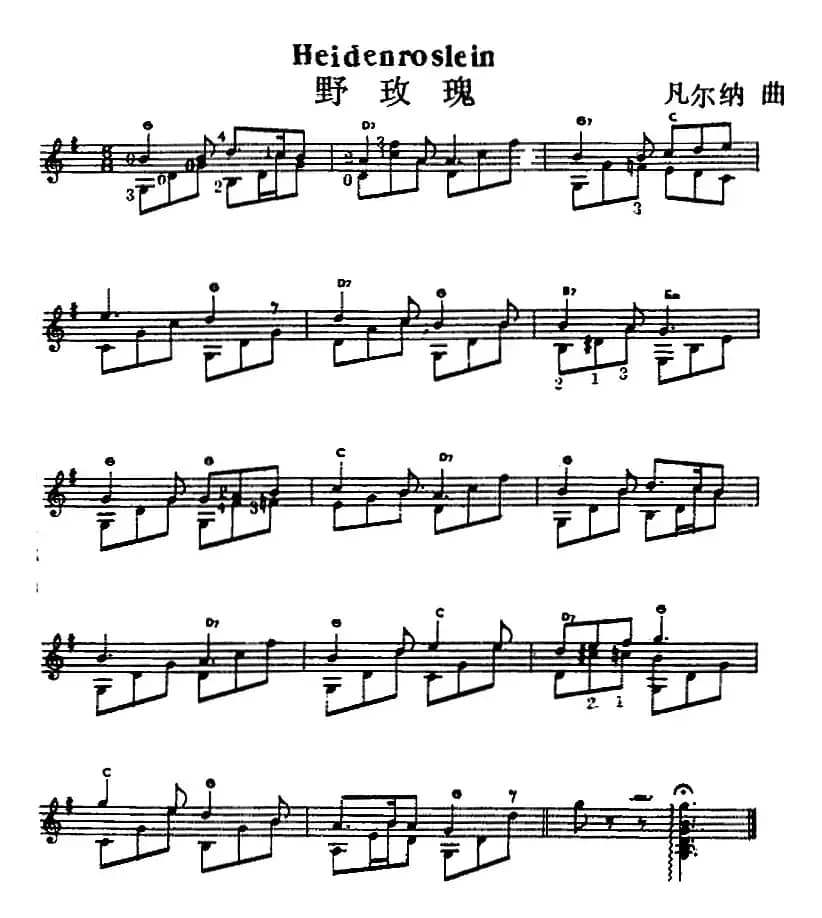 西班牙吉他独奏曲：野玫瑰