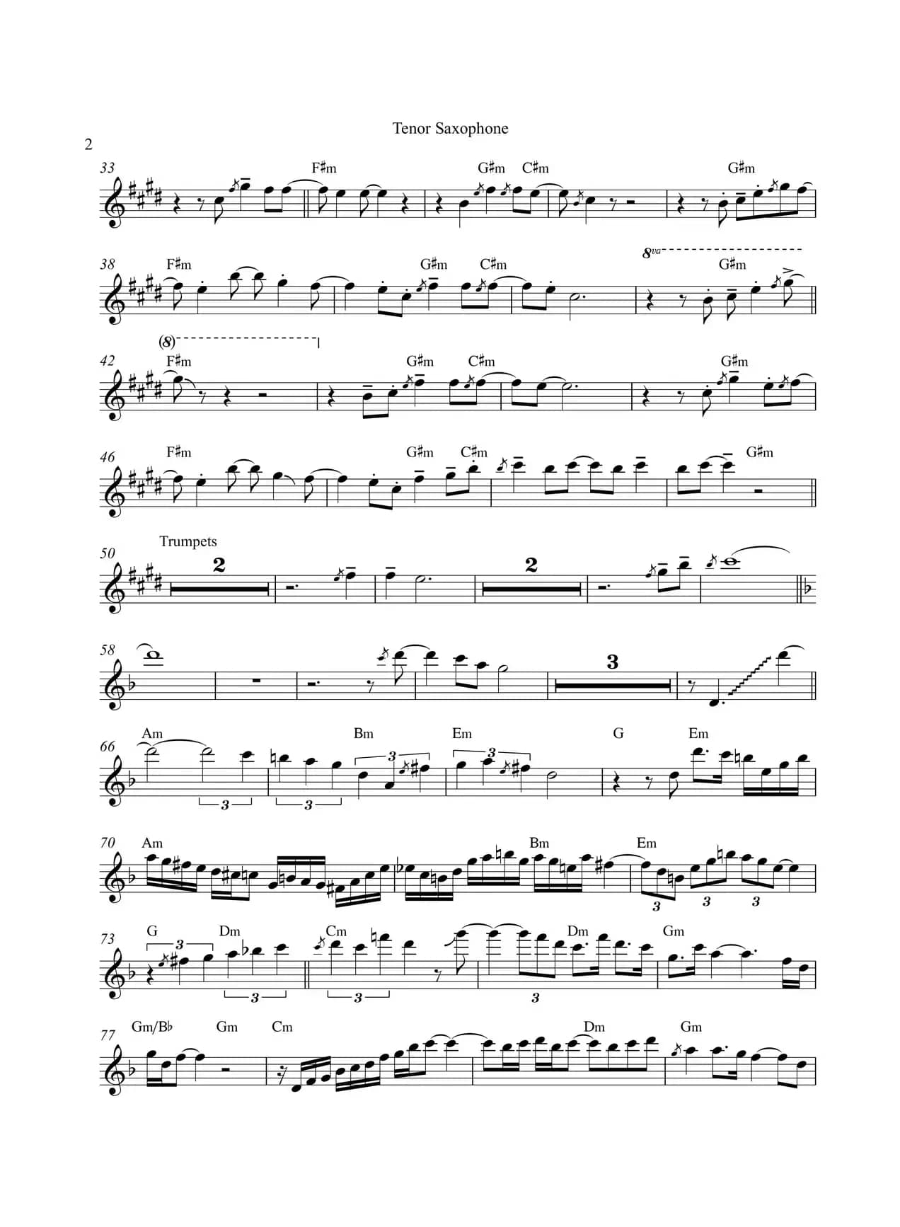 Move On Up（次中音萨克斯）