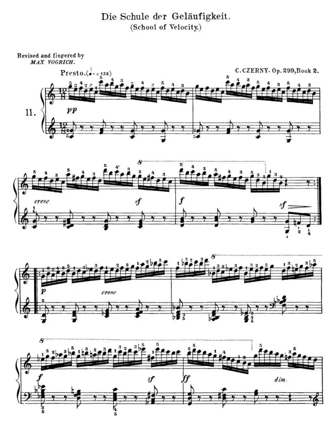 40首车尔尼Op.299钢琴快速练习曲（NO.11）