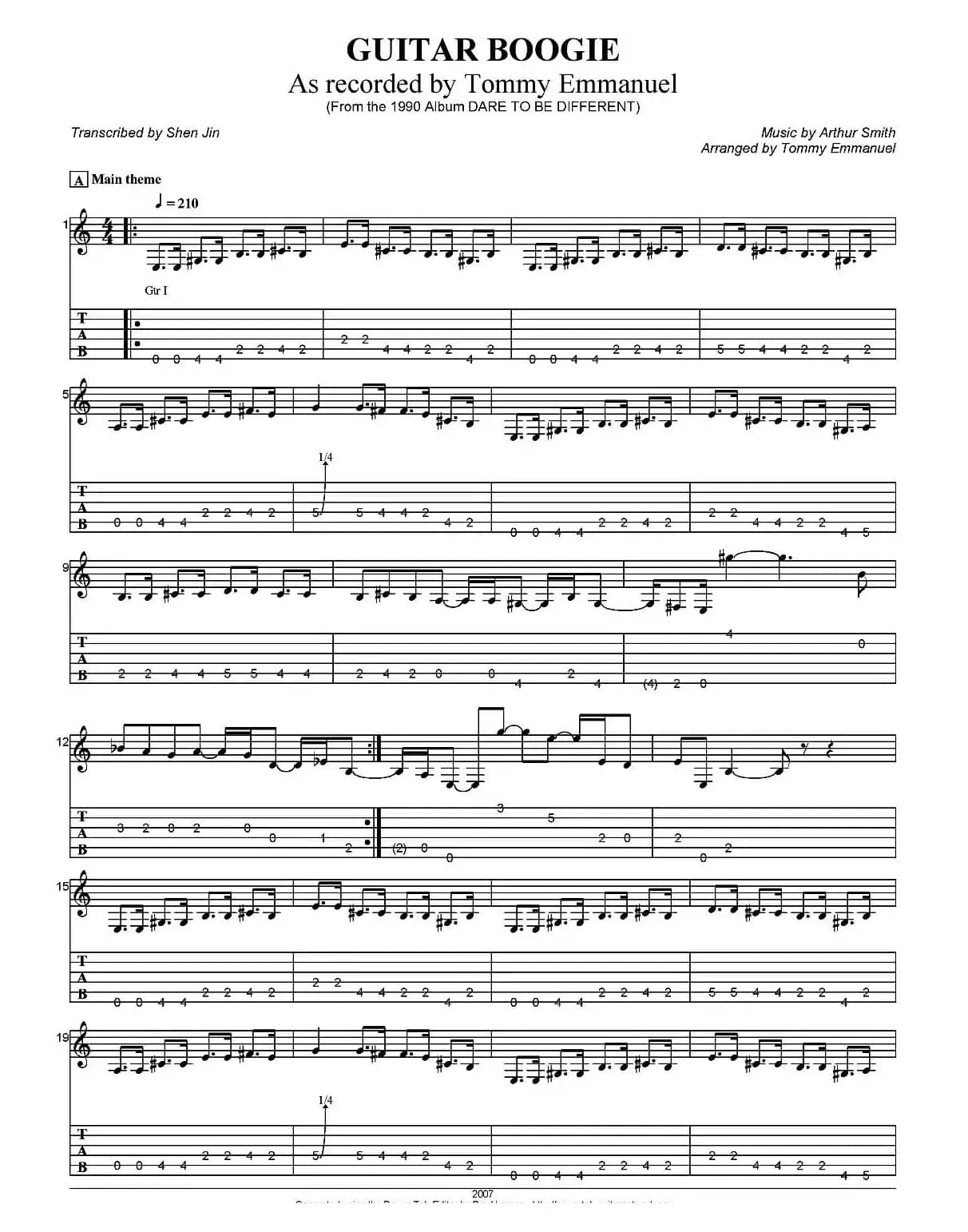 tommy emmanuel：guitar boogie（指弹吉他）