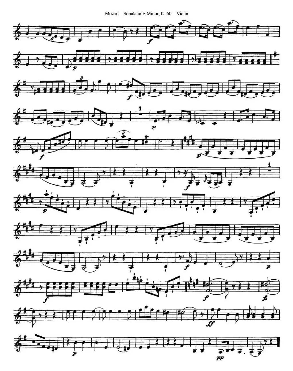 Violin Sonata in E Minor K.60