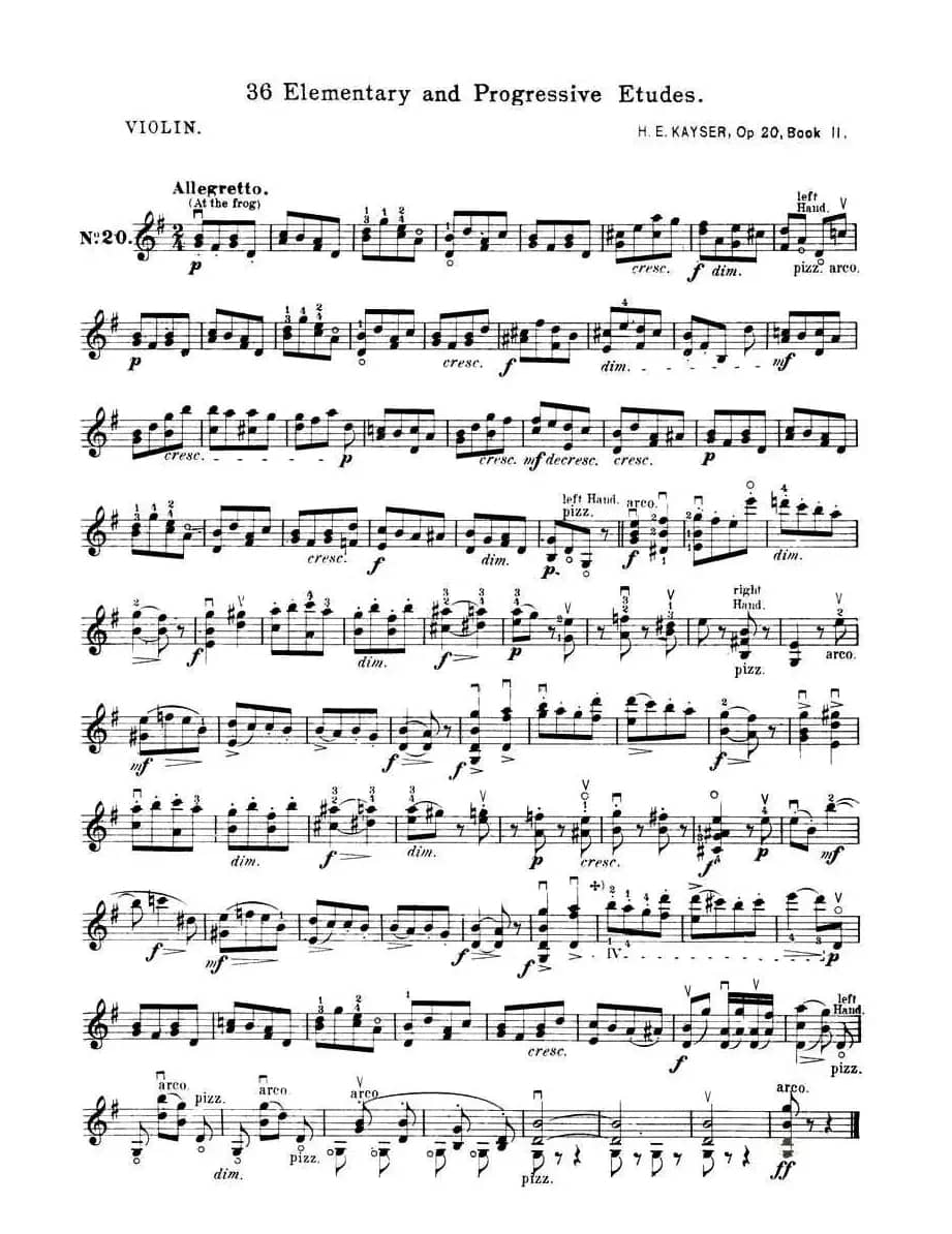 开塞（KAYSER 36首小提琴练习曲之20）