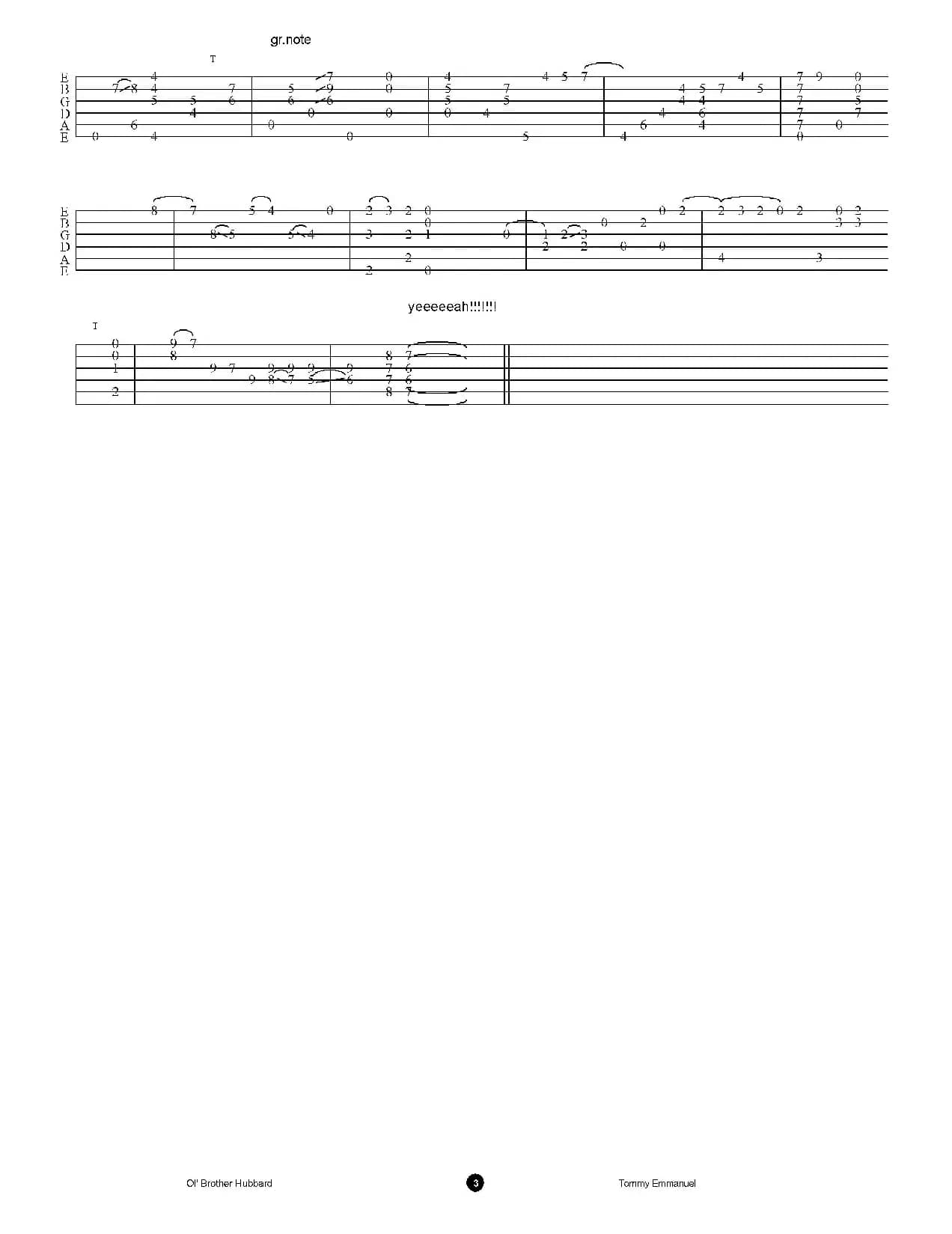 tommy emmanuel：ol' brother hubbard（指弹吉他）