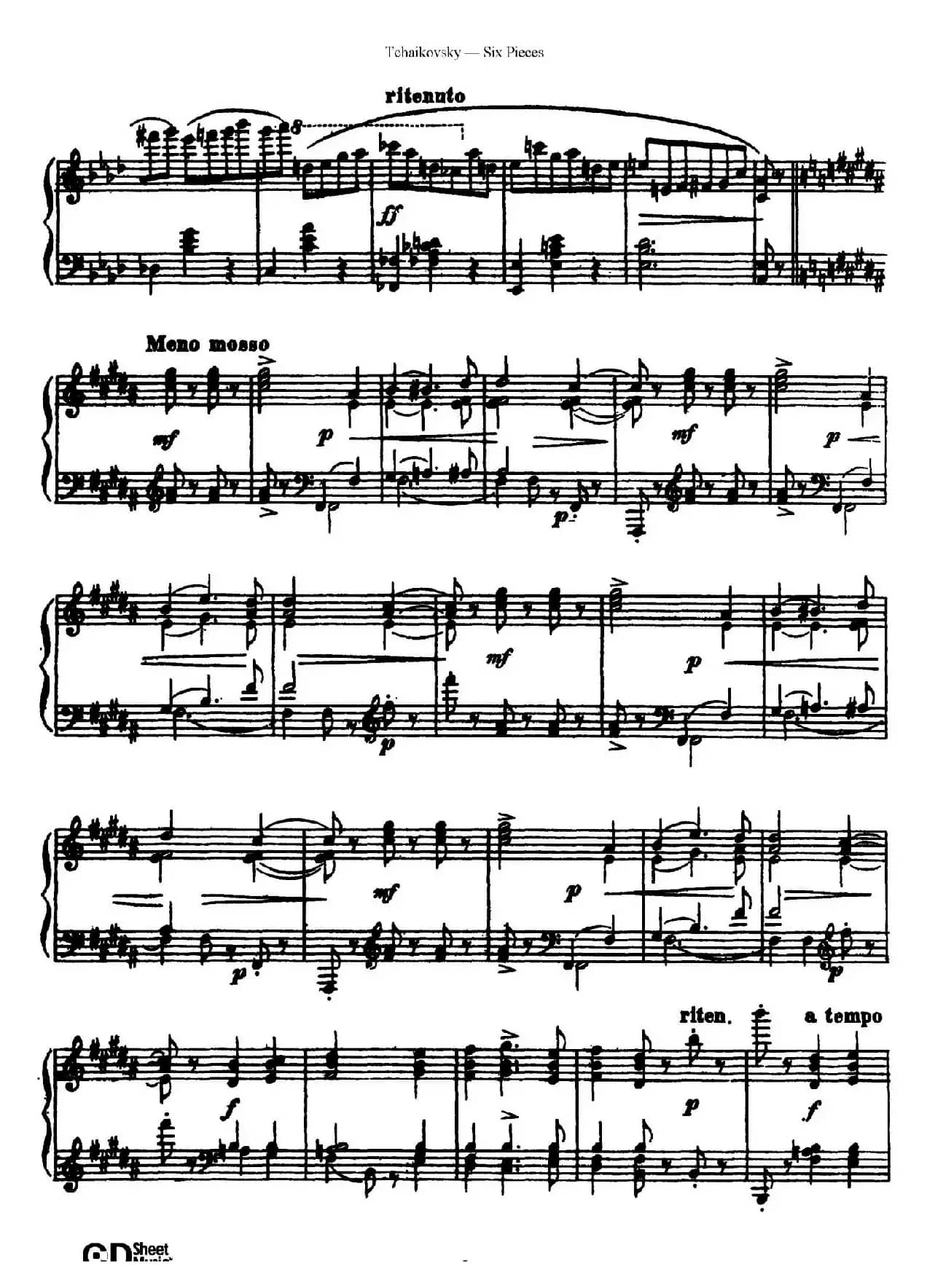 Six Pieces Op.51（6首小品·1）