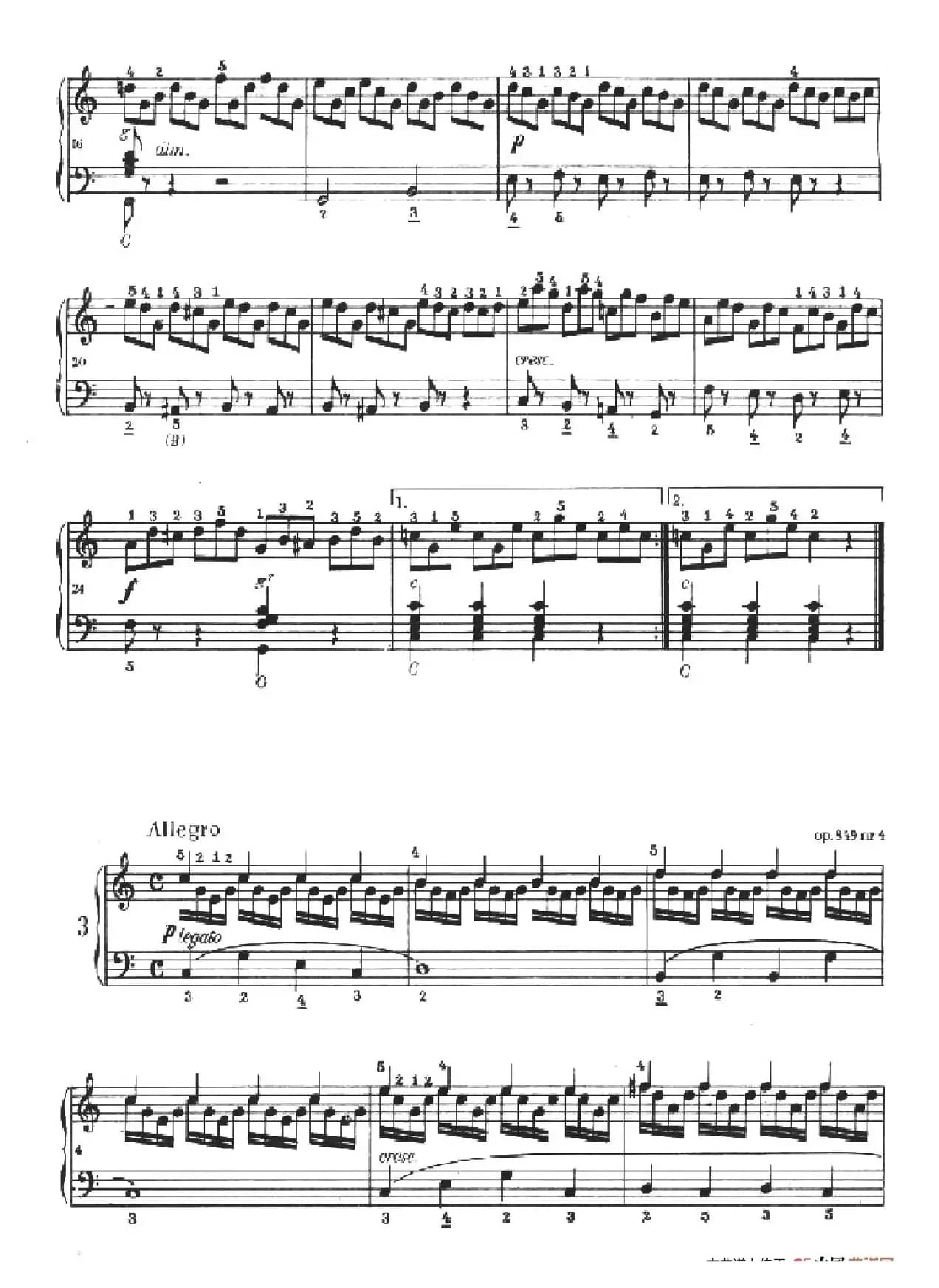 《车尔尼手风琴练习曲集》第Ⅱ册（第1——4首）