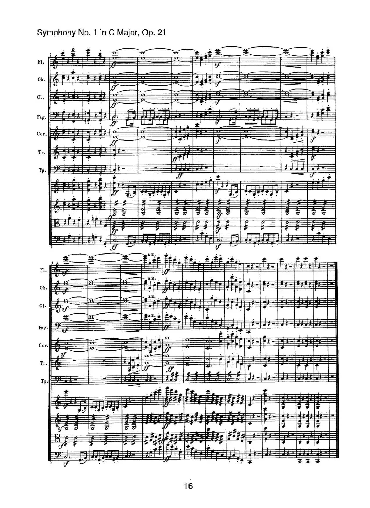 Symphony No.1 in C Major Op.21（Ⅰ）（交响乐总谱）