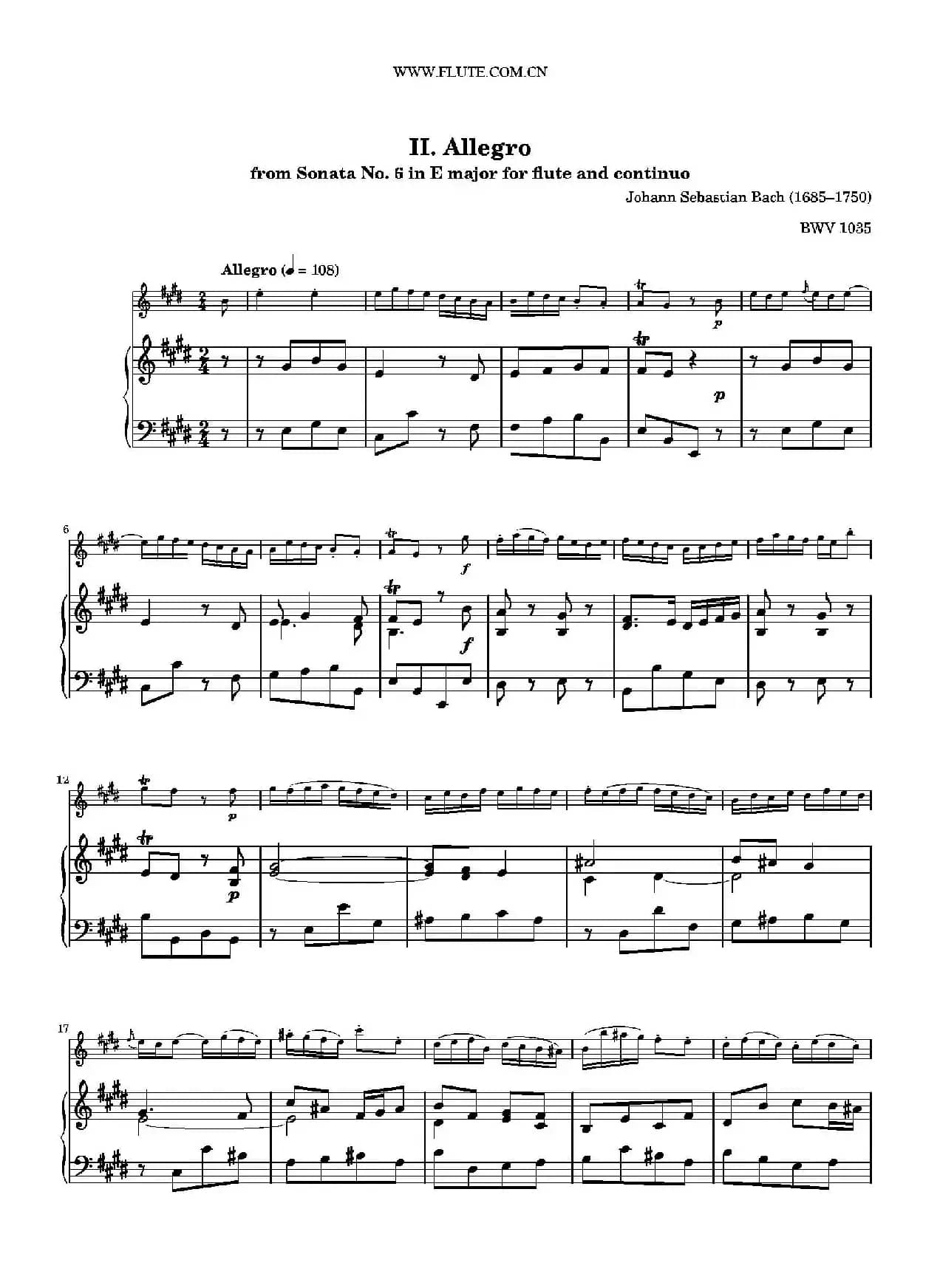 Allegro（BWV1035 ）