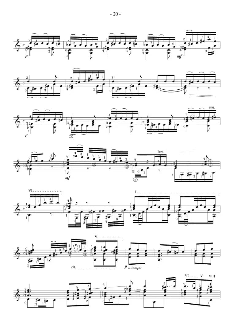 Napoleon Coste《25 Studies,Op.38》（STUDY 24）