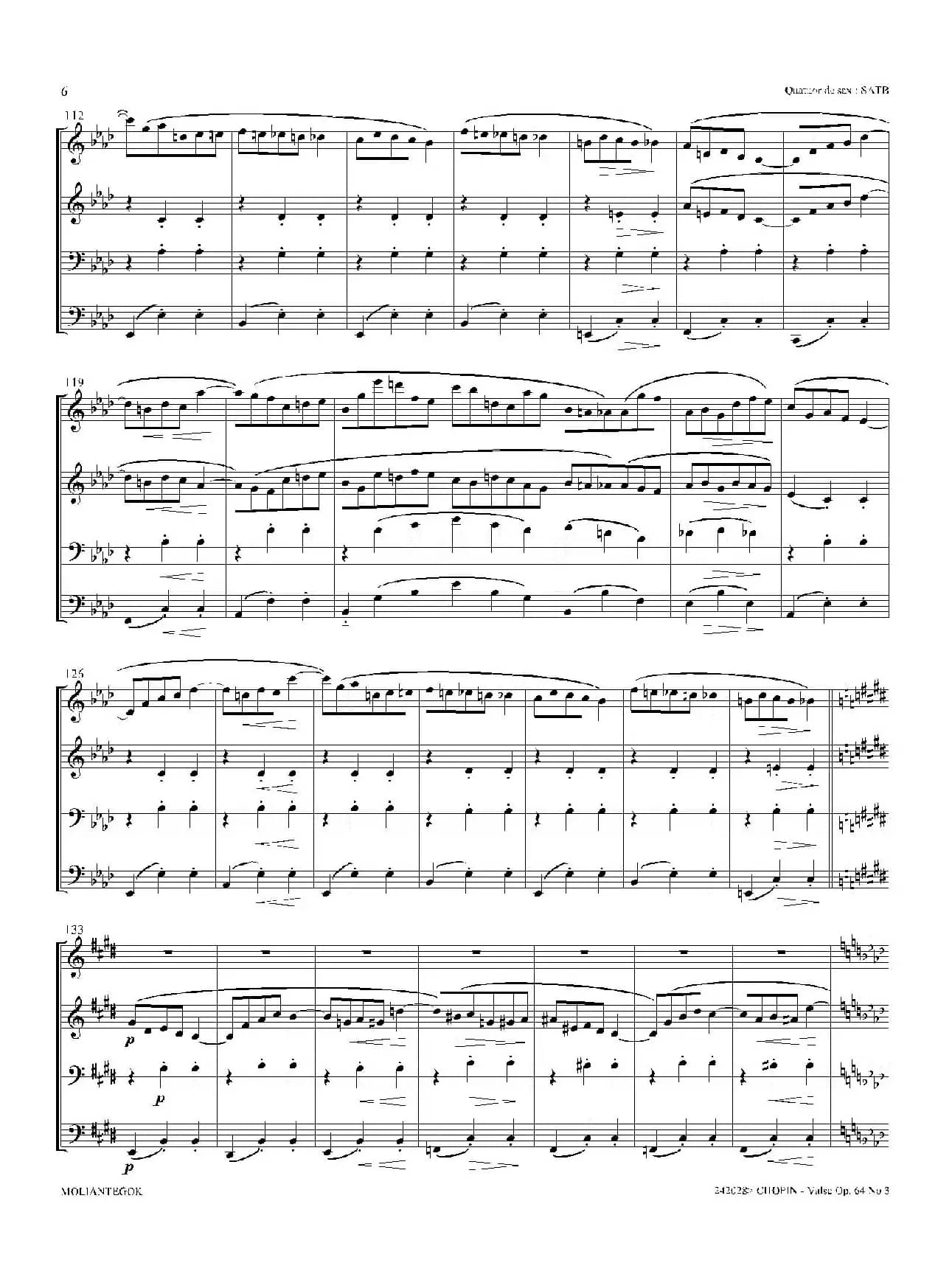 降A大调圆舞曲 Op.64 No.3（四重奏）