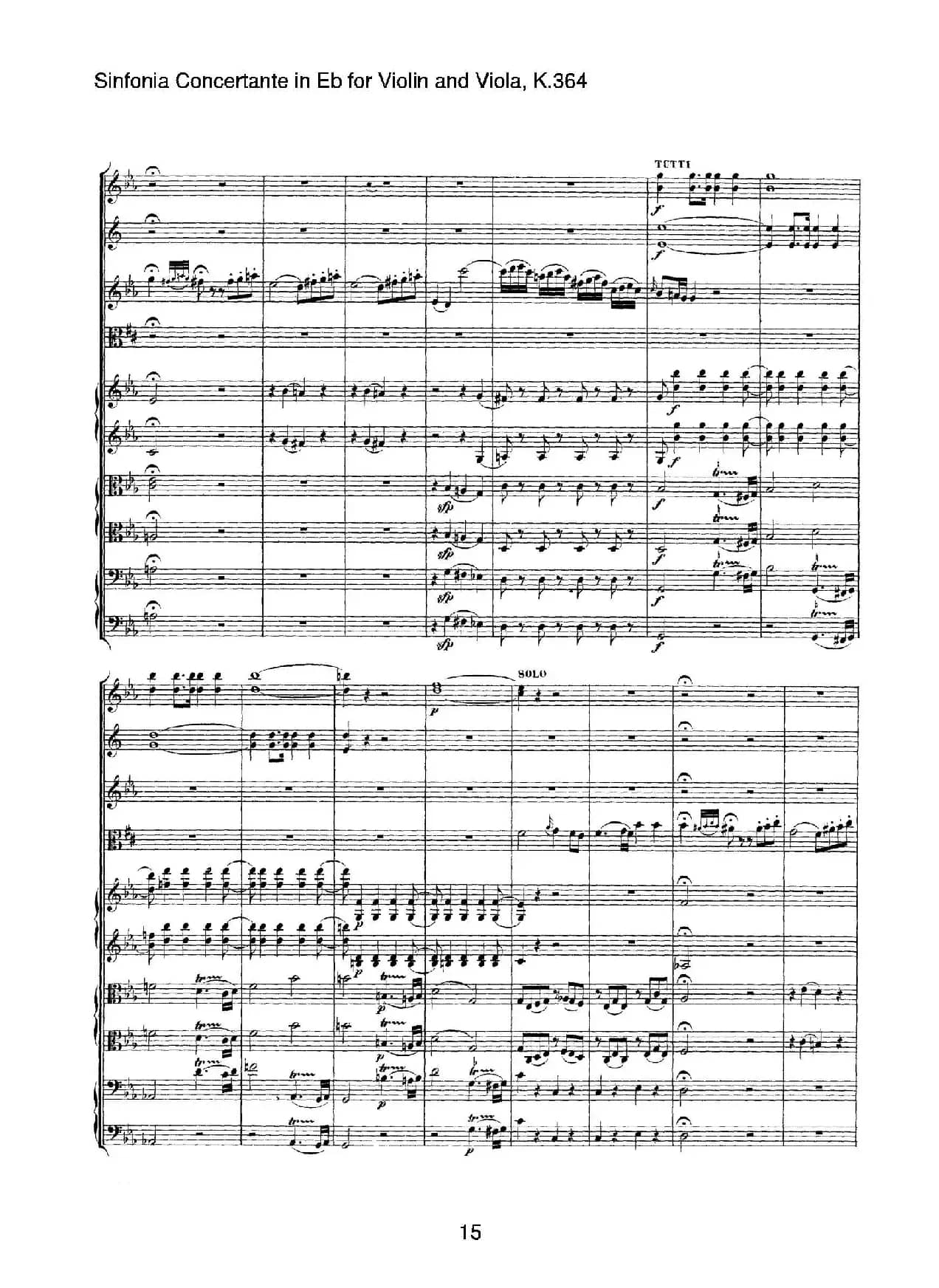 降E大调交响协奏曲（《Sinfonia Concertante in Eb》for Violin and Viola K.364）