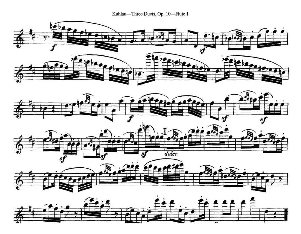 库劳长笛二重奏练习曲Op.10——Flute 1（No.2）