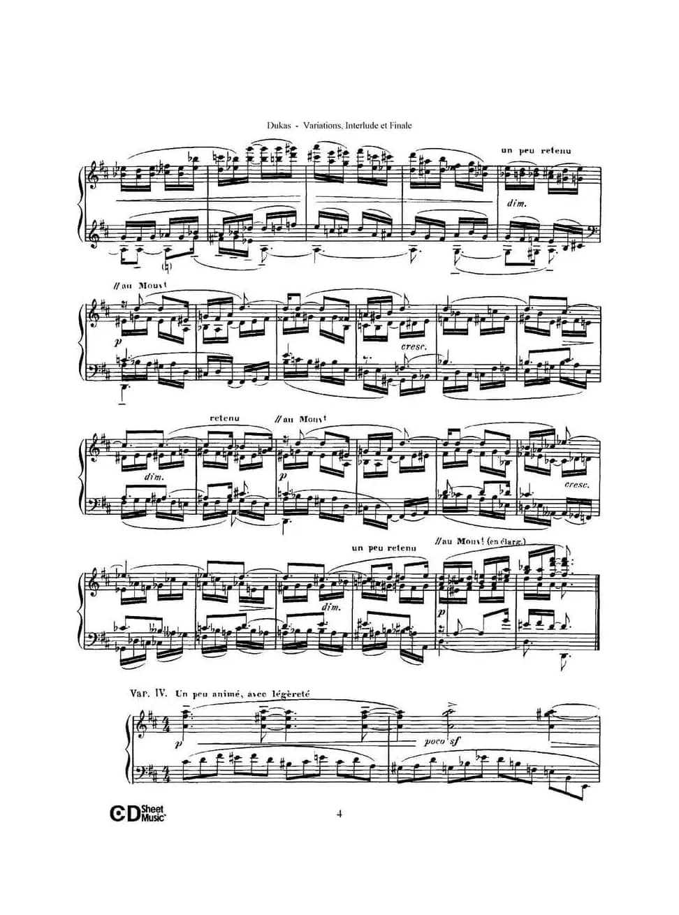 Variations, Interlude & Finale on theme de Rameau（拉摩主题变奏曲、间奏曲和终曲·第一部分）