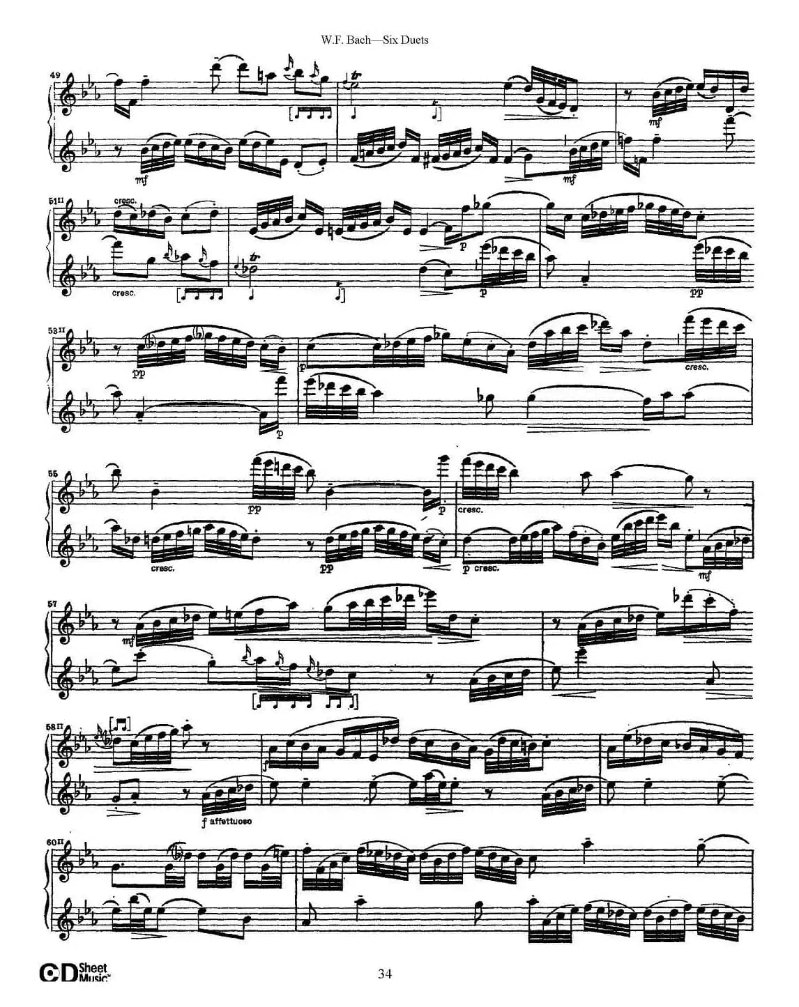 W.F.巴赫—六首二重奏练习曲（5）