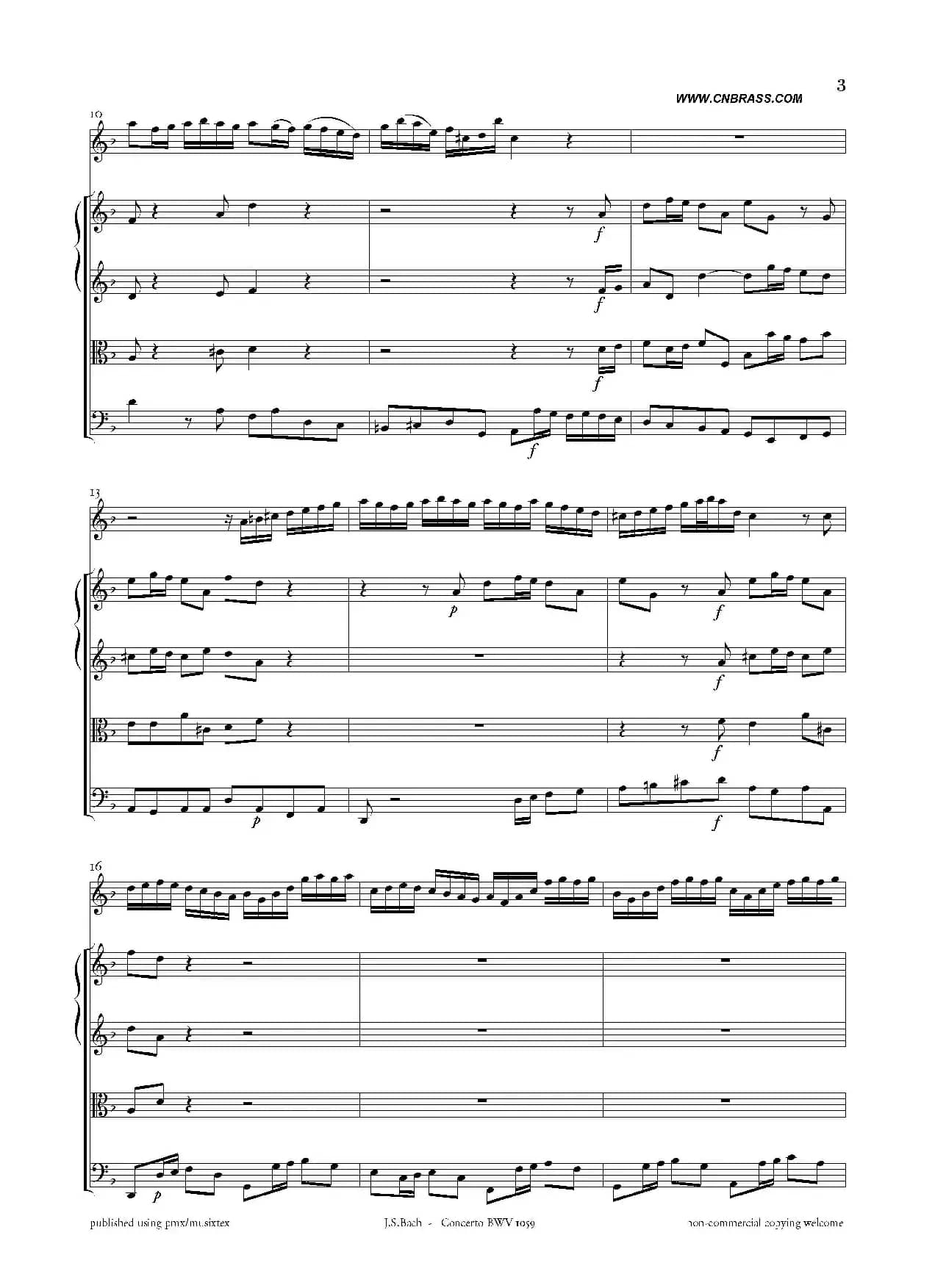 Concerto BWV 1059（双簧管与弦乐D小调协奏曲）