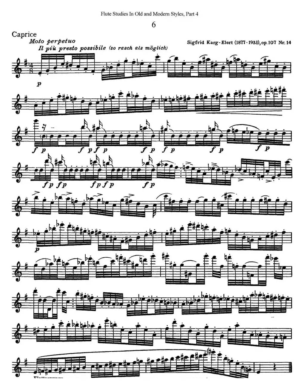 斯勒新老风格长笛练习重奏曲（第四部分）（NO.6）