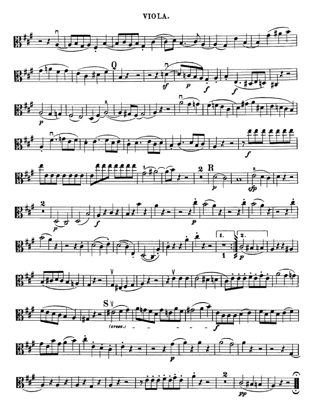 Mozart《Quartet No.18 in A Major,K.464》（Viola分谱）