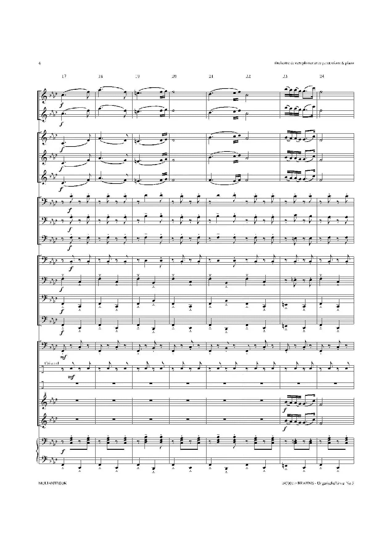 Ungarische Tnze No 5（十五重奏总谱）