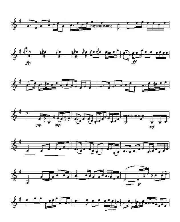 二泉映月（民乐名曲旋律、五线谱）