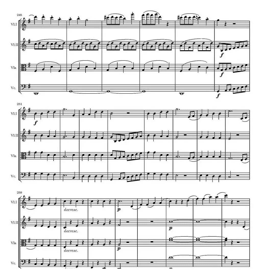 String Quartet KV.387（G大调弦乐四重奏）