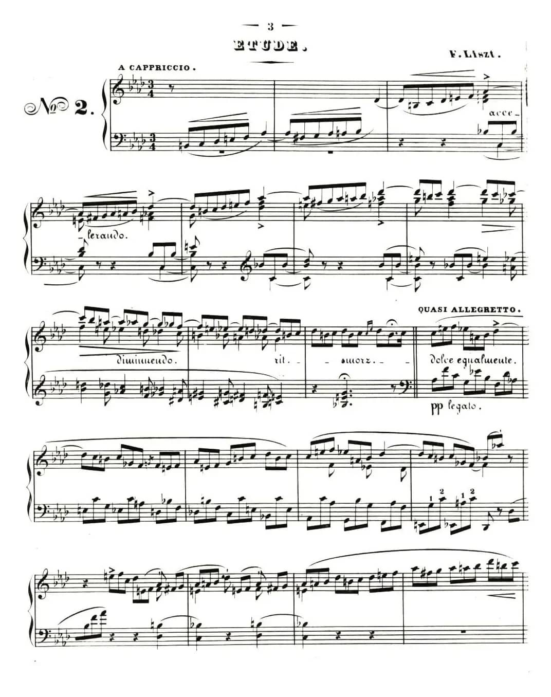 李斯特音乐会练习曲 S144（2 轻盈 f小调 S144 La leggierezza F minor）