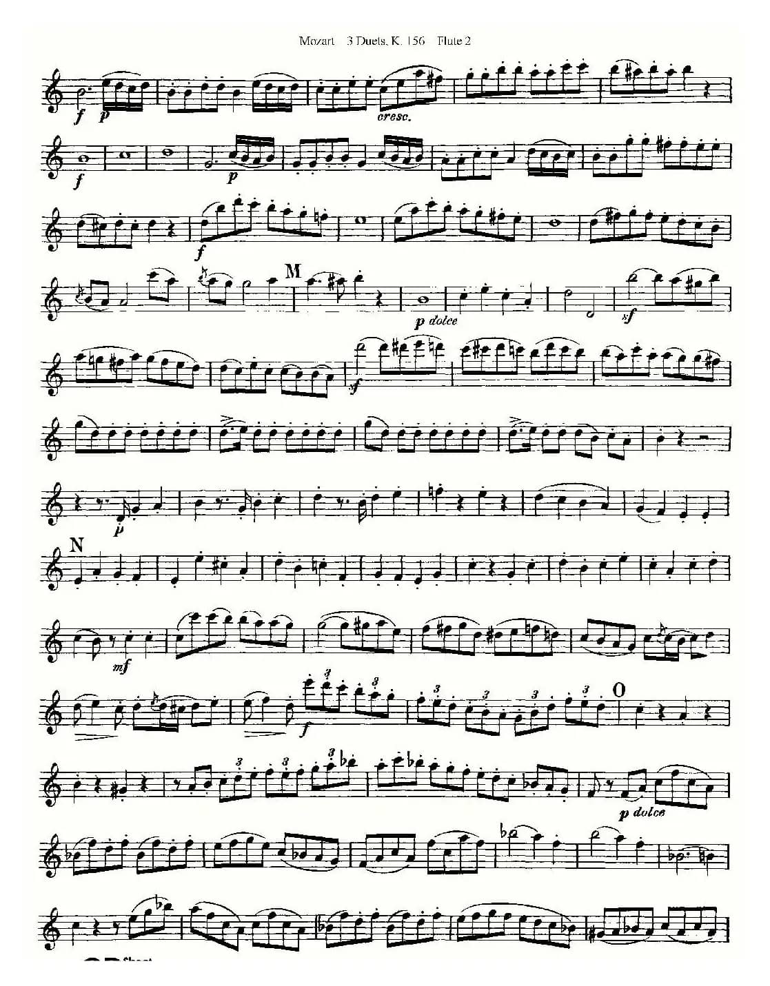 3 Duets K.156 之第二长笛（二重奏三首 K156号）