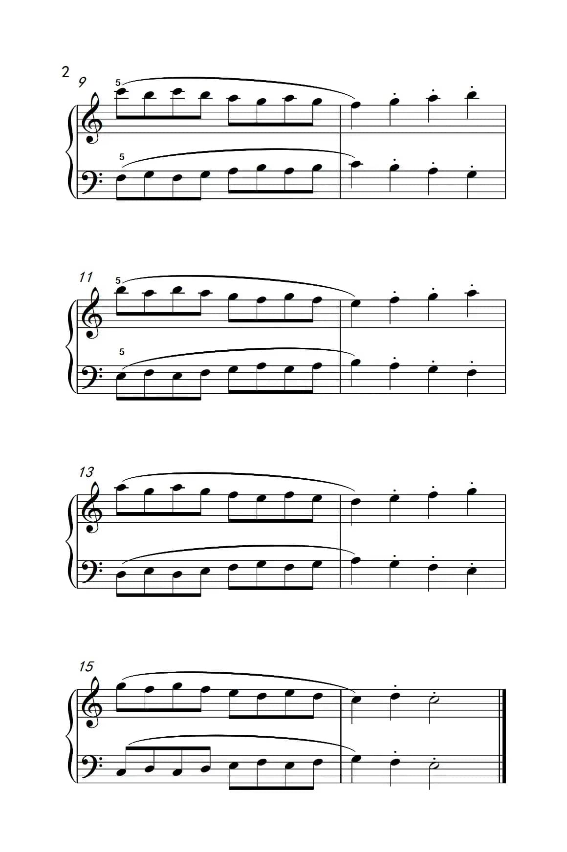 连音及跳音的混合练习18（儿童钢琴手指练习 1）