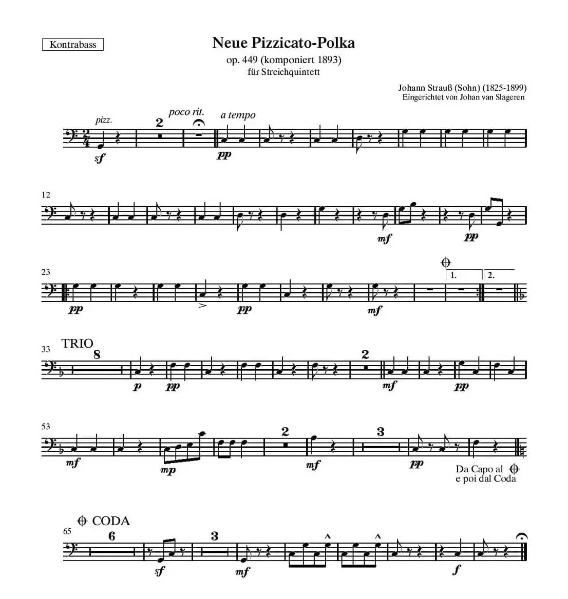 新拨弦波尔卡（弦乐四重奏分谱）