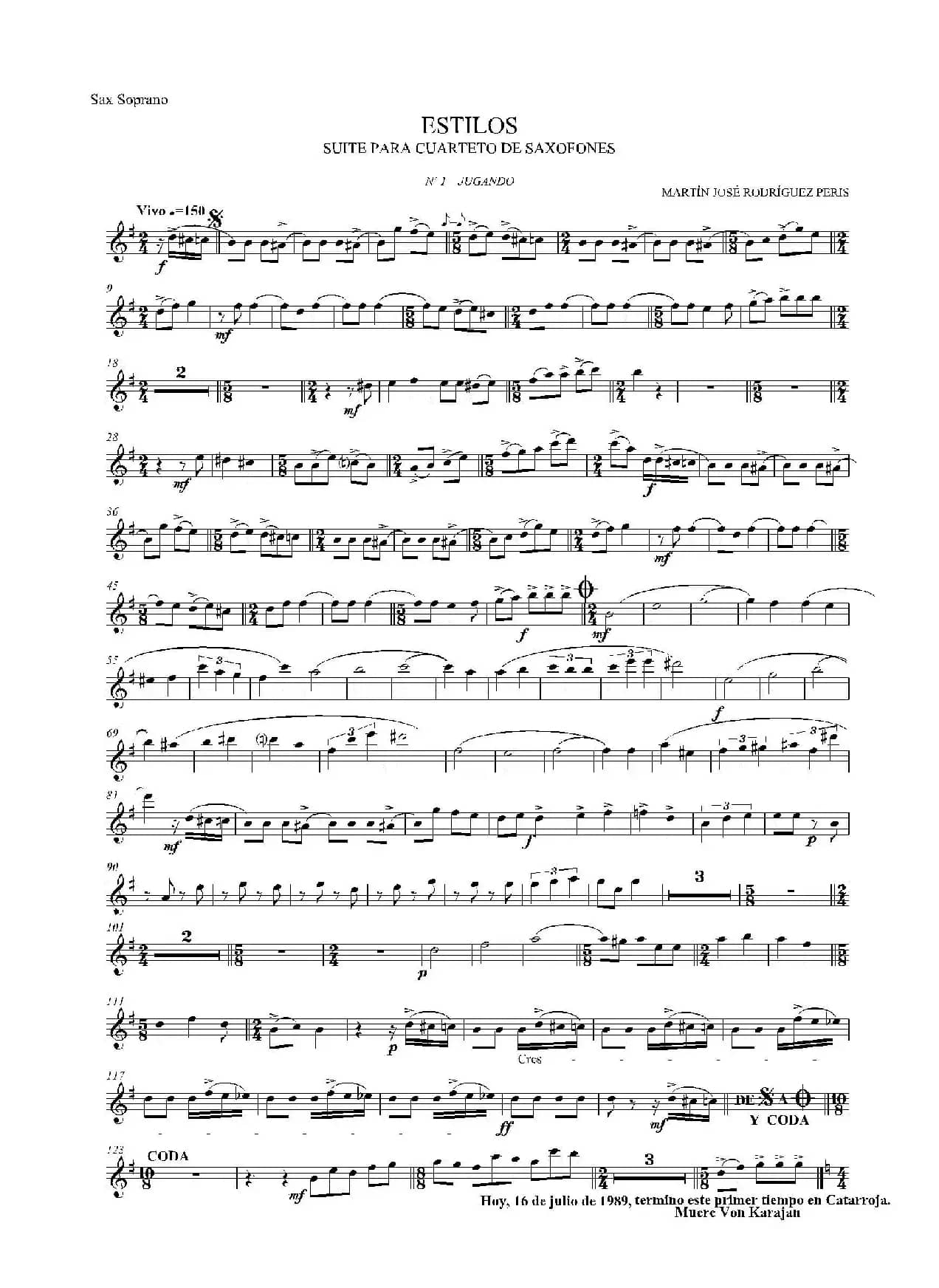 ESTILOS（四重奏高音萨克斯分谱）