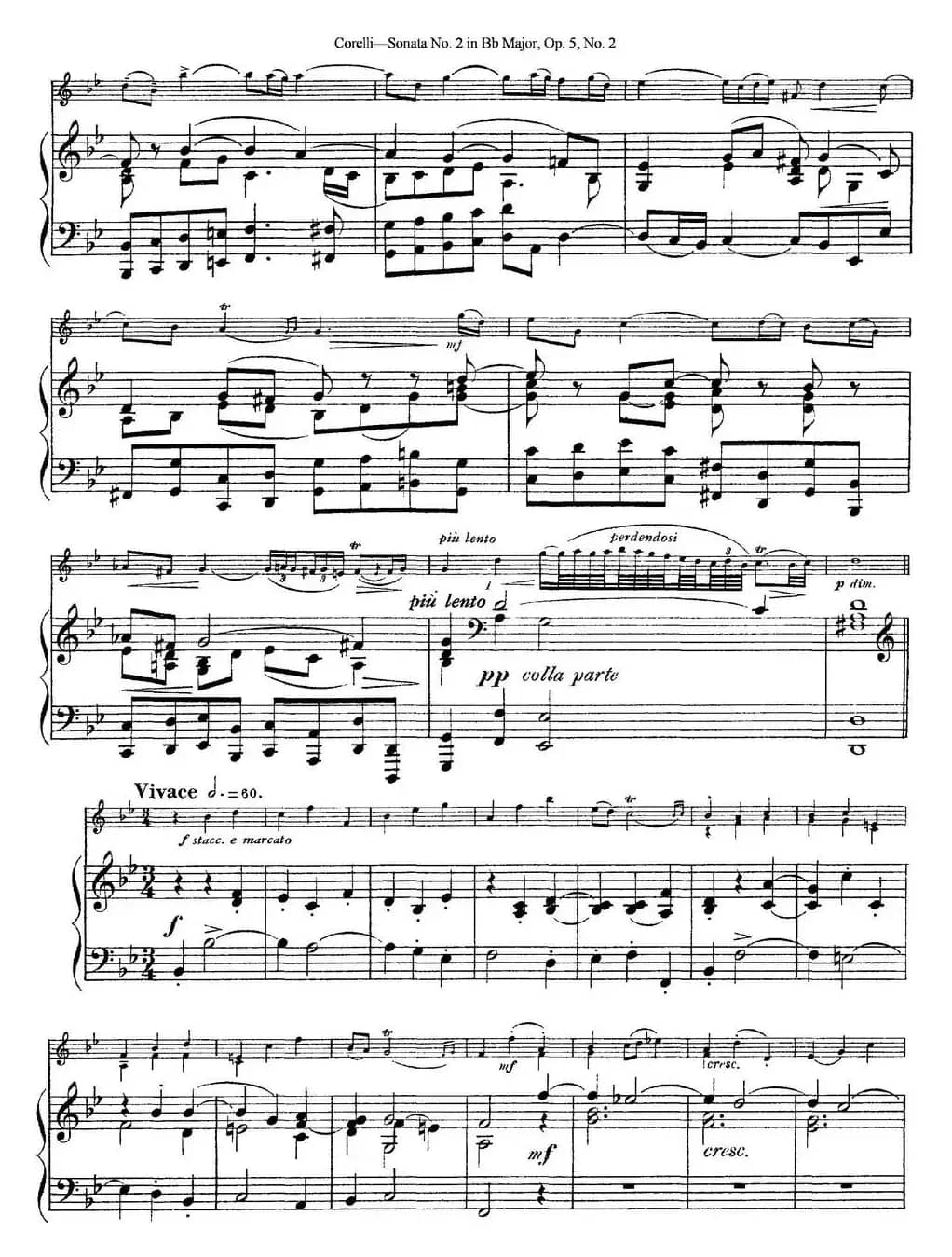 Sonata No.2 in Bb MajorOp.5 No.2（小提琴+钢琴伴奏）