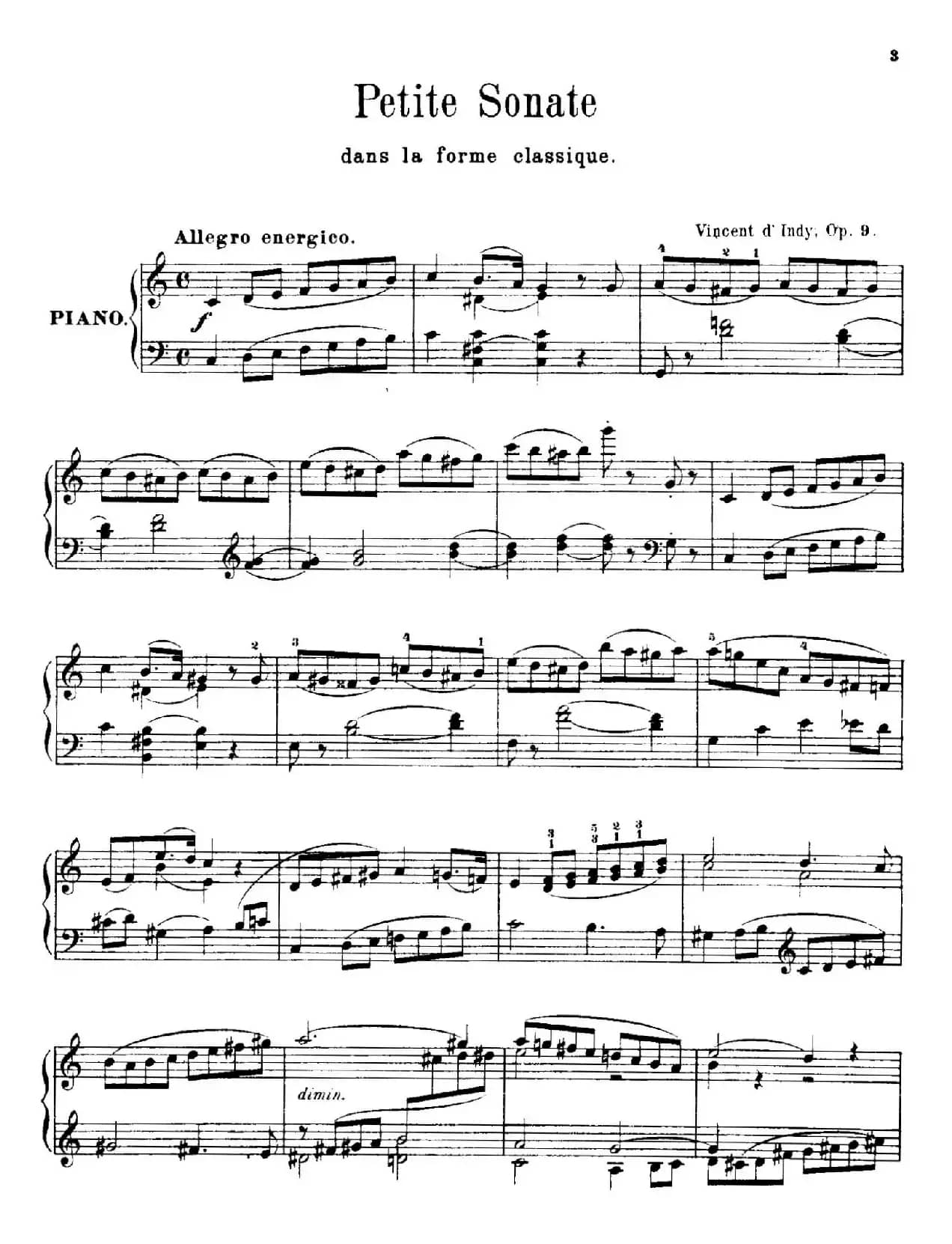 Petite Sonate Dans La Forme Classique Op.9（古典小奏鸣曲）