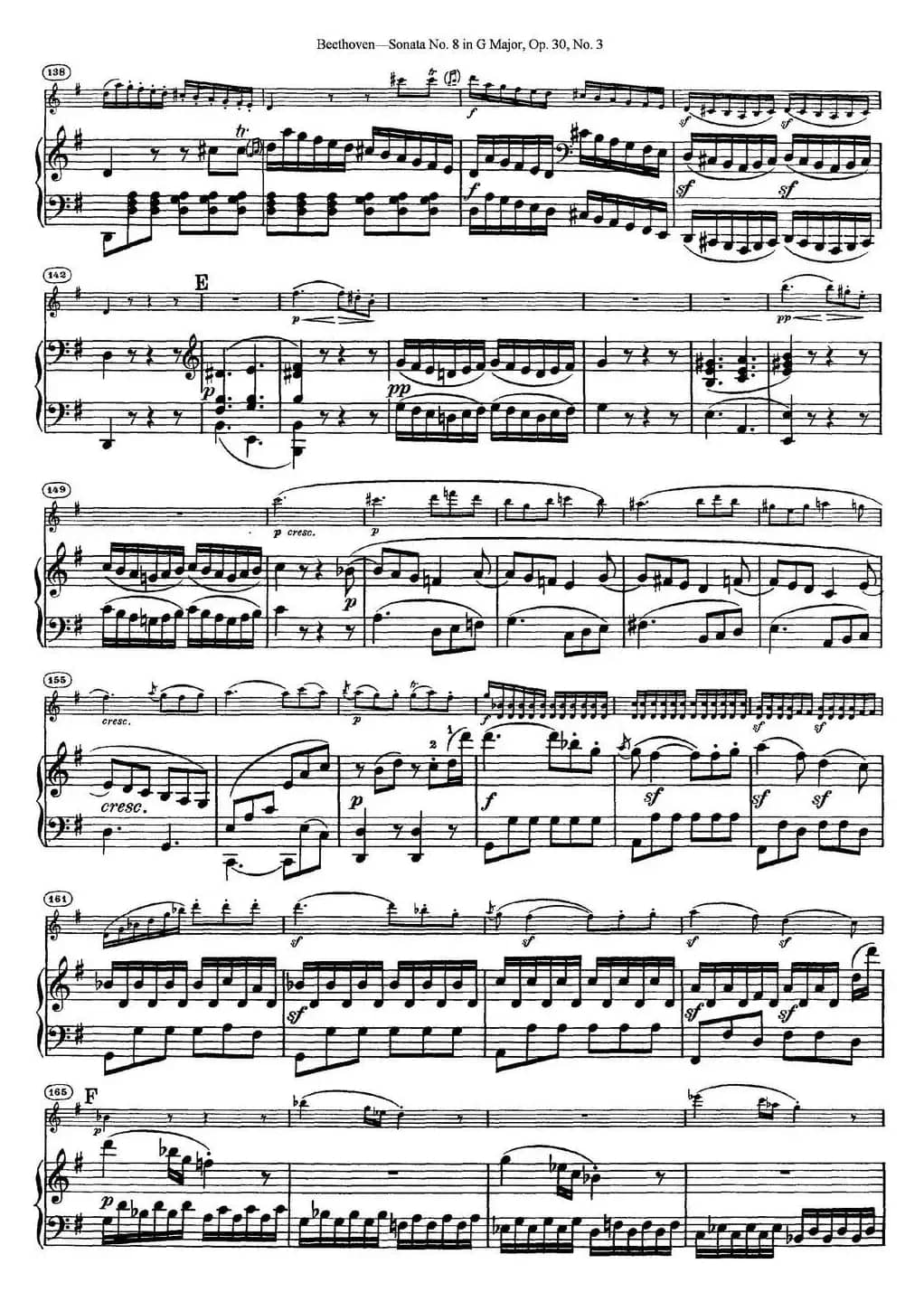 Violin Sonata No.8 in G Major Op.30 No.3（小提琴+钢琴伴奏）
