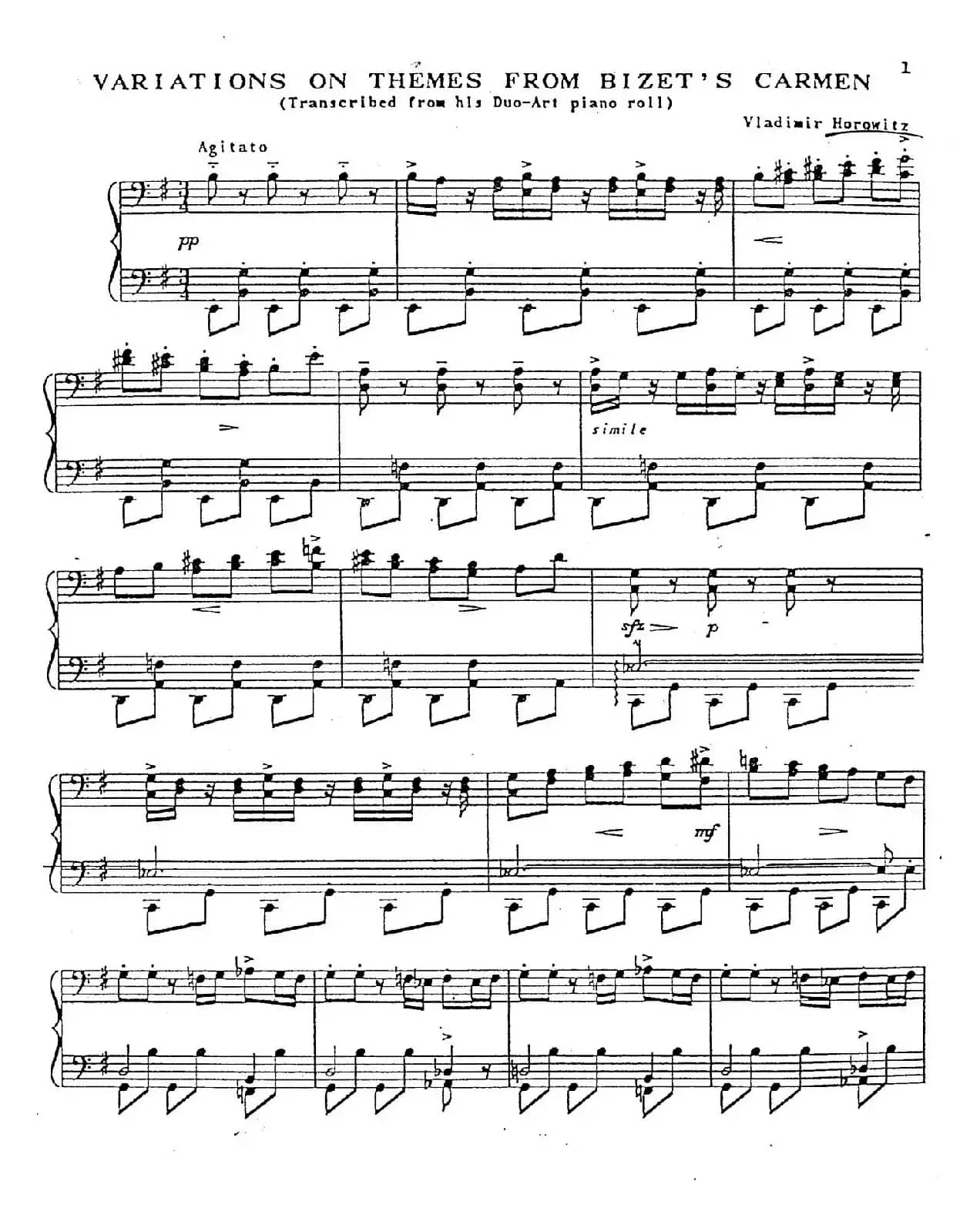 Carmen Variations 12 Pieces（12首卡门主题变奏曲·2）