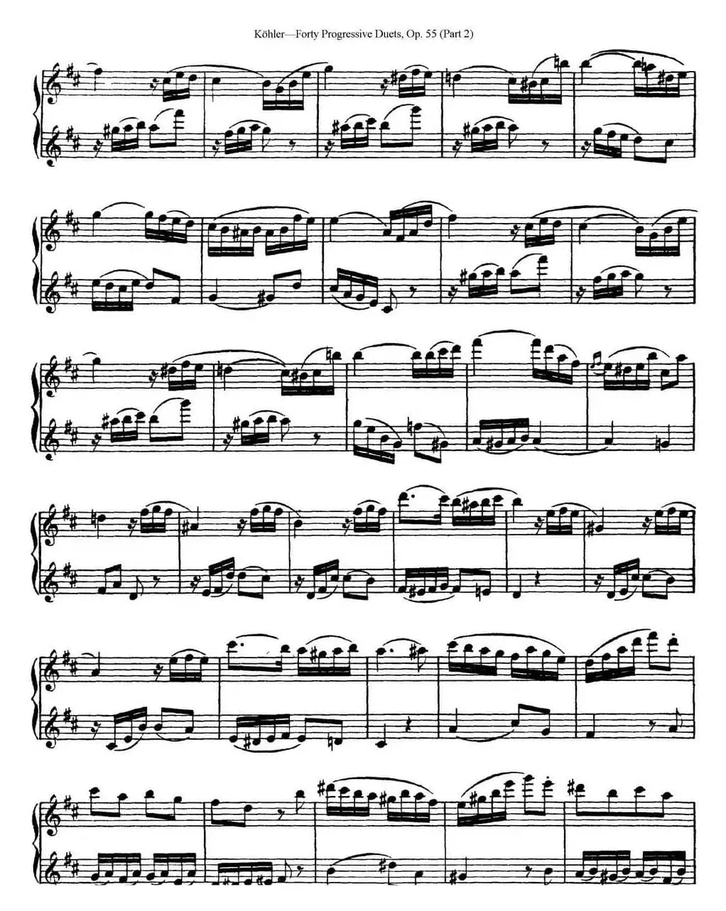 柯勒40首长笛提高练习曲OP.55（二重奏）（NO.15）