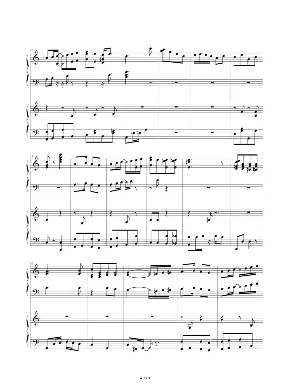 扬基嘟德尔（爵士版）（四手联弹）