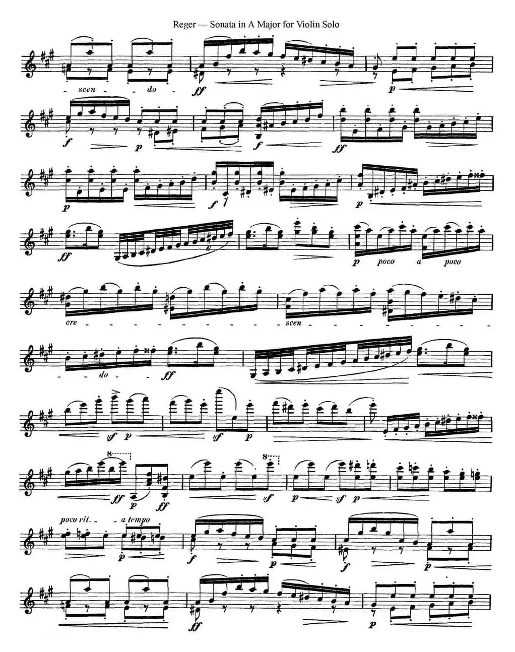 Sonata in A Major for Solo Violin Op.42 No.2