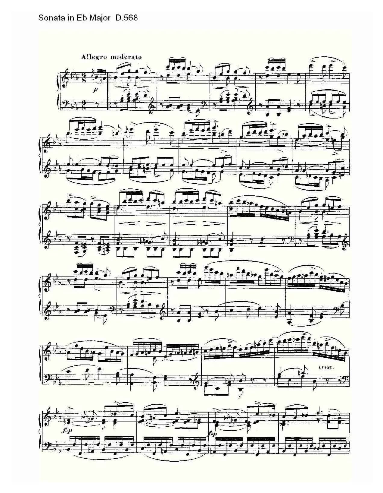 Sonata in Eb Major D.568（Eb大调奏鸣曲 D.568）
