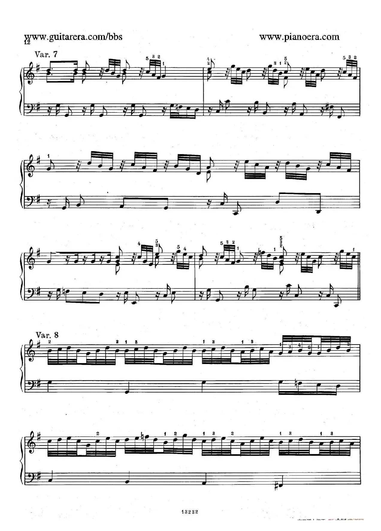 Variations on the Russian Song（俄国民歌主题变奏曲）