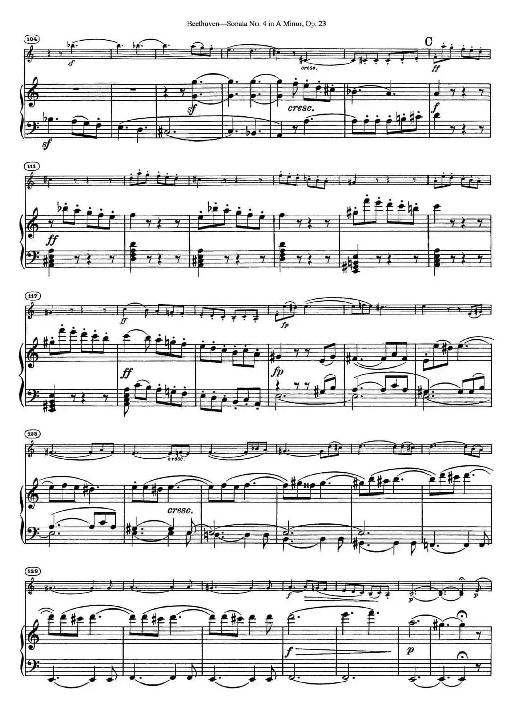 Violin Sonata No.4 in A Minor Op.23（小提琴+钢琴伴奏）