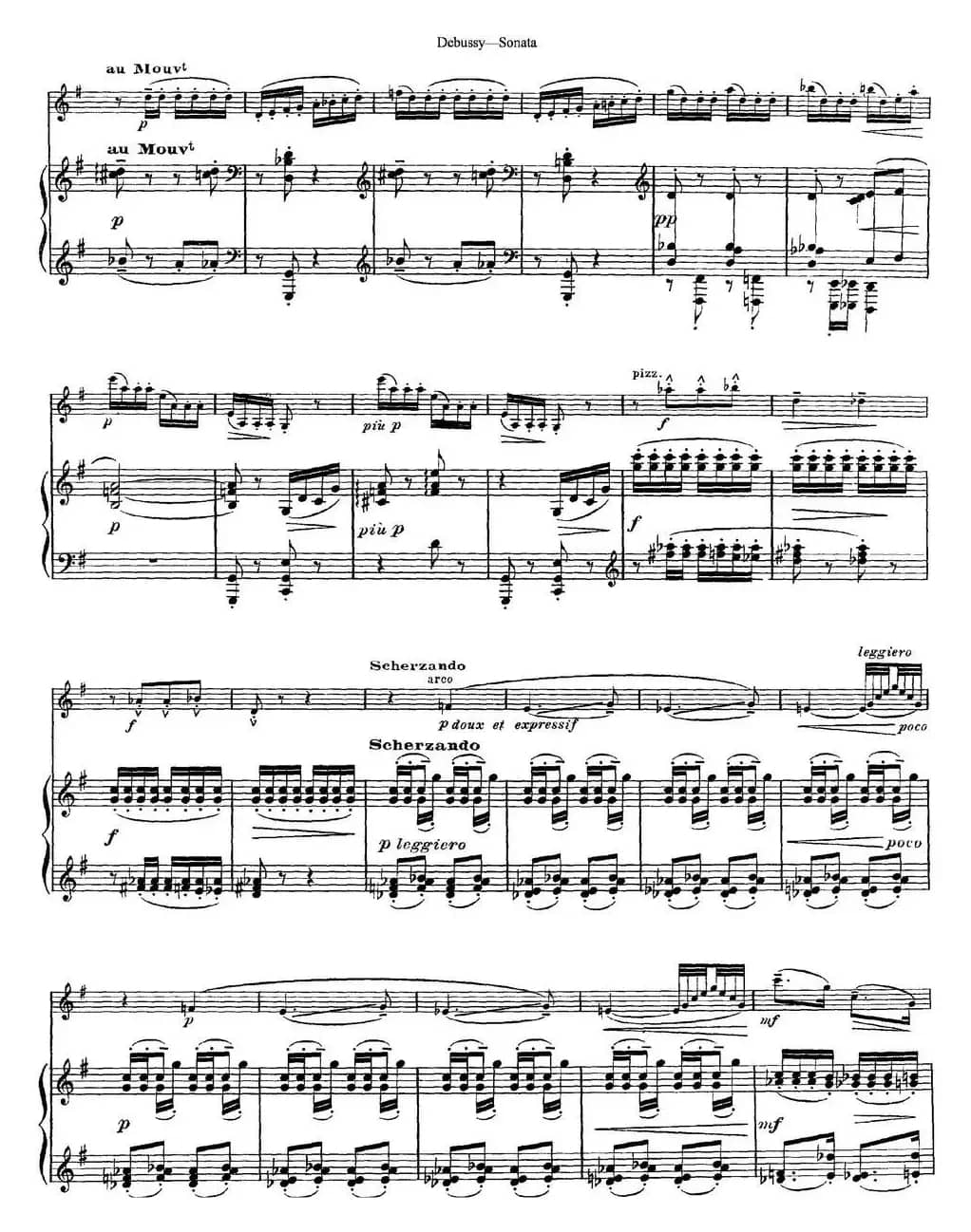 Debussy Sonata（小提琴+钢琴伴奏）