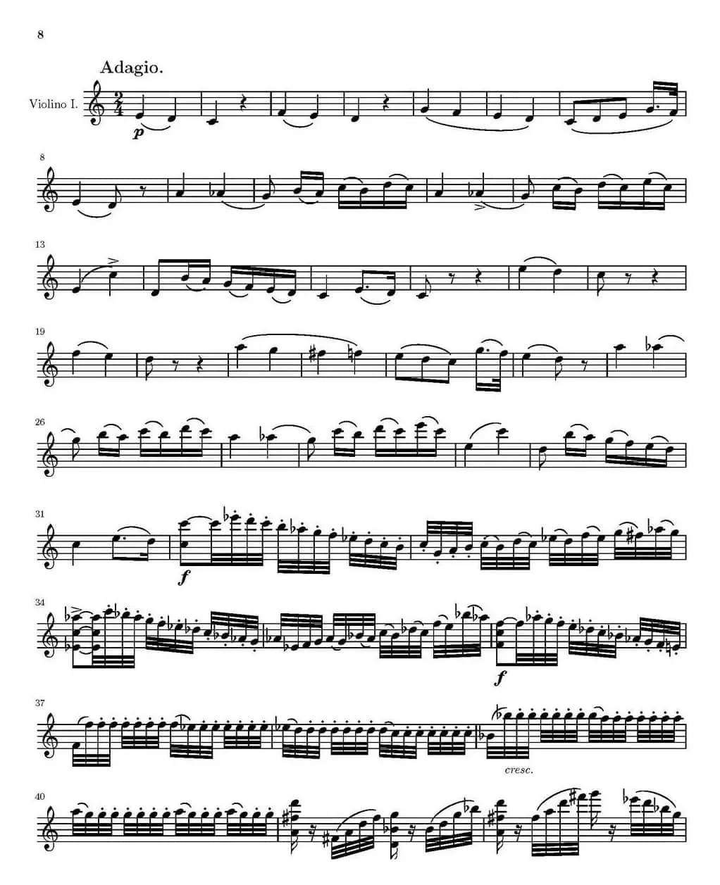 String Quartet nr.18 in E minor（E小调弦乐四重奏）（第一小提琴分谱）