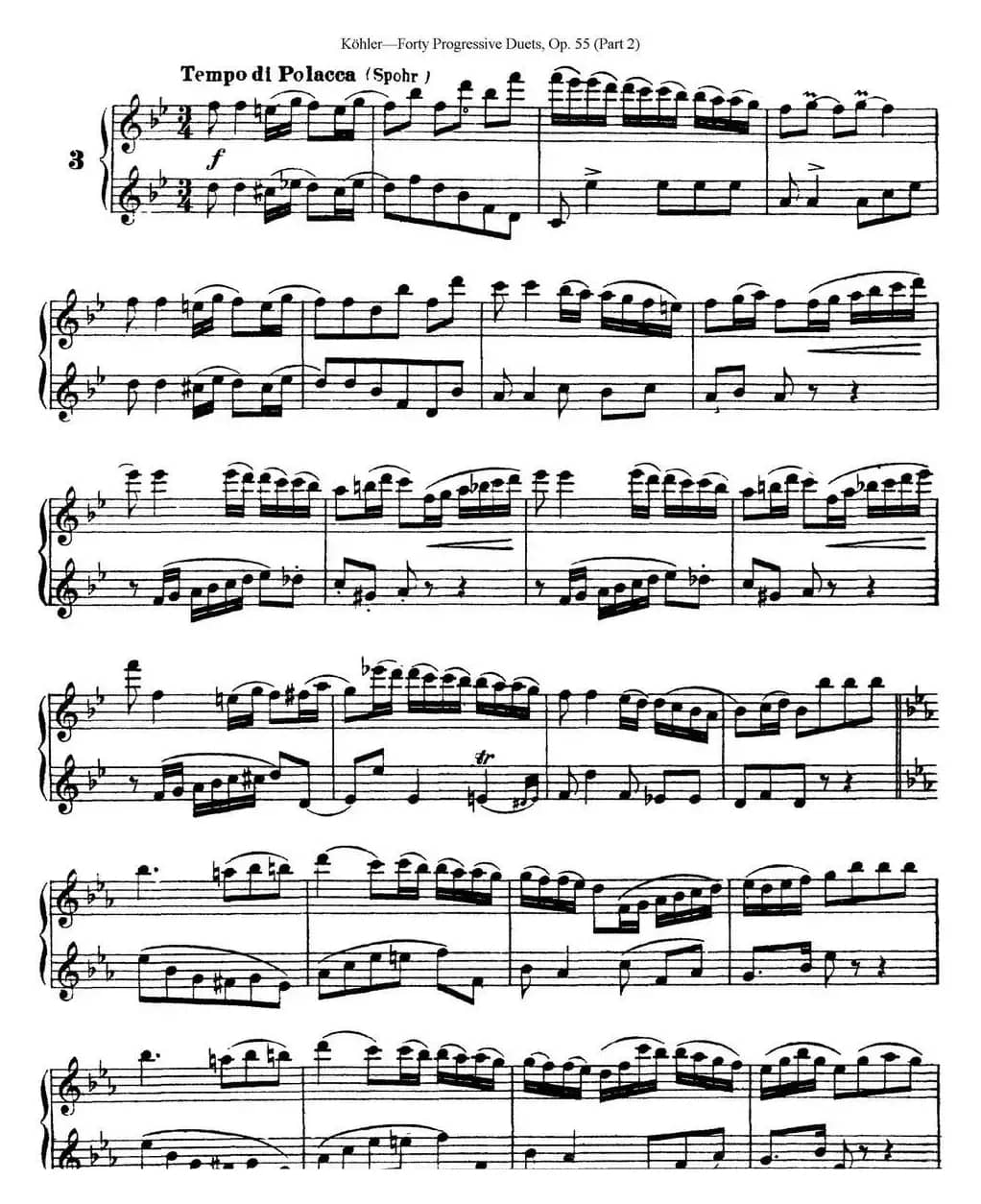 柯勒40首长笛提高练习曲OP.55（二重奏）（NO.3）